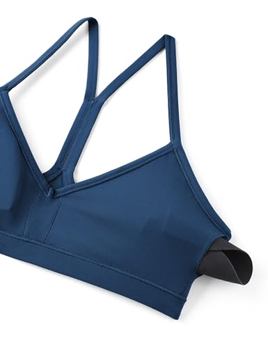 Image of CRZ YOGA Butterluxe Ruched Sports Bras | Light Support, Removable Pads, Yoga, Extremely Soft, Y Back, V Neck, Spaghetti Straps, for Women