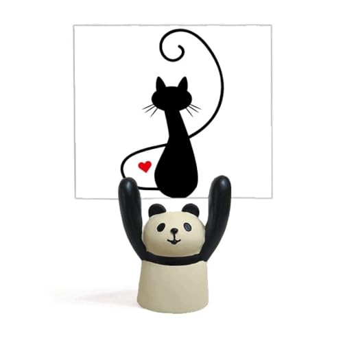 Porte-mémo panda stand en bois stable pour cartes et notes