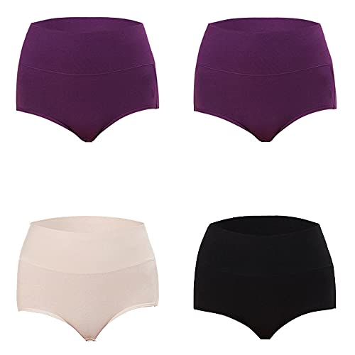 Sous-vêtements en coton taille haute lot de 3 culottes extensibles WENJUN taille XL Couleur B