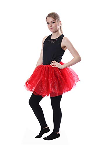 BellaSous Women Classic Laye Princess for Halloween Costume, Vintage Style, Party wear and Festive Look Crinoline(Red,One Size)