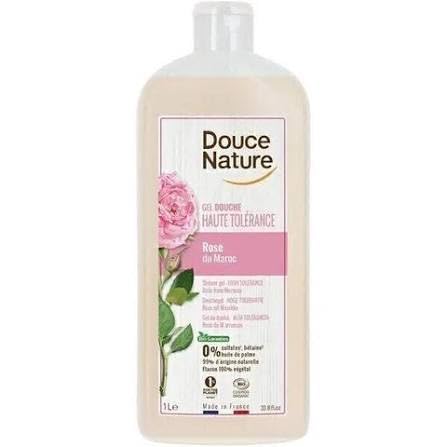 Gel de ducha con extracto de rosa Douce Nature pack de 2 botes de 1 litro para pieles sensibles