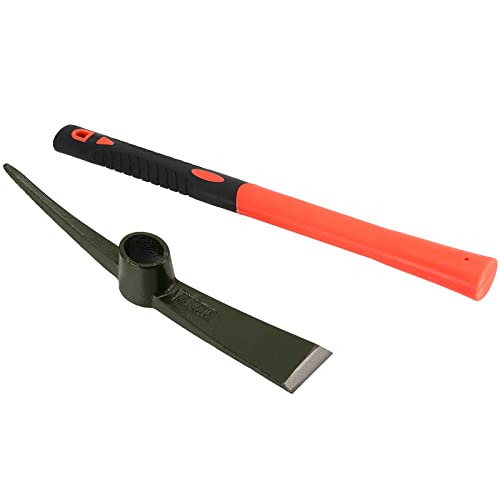 MUKCHAP 2 PCS 15 Inch Garden Pick Mattock, Pick Axe with Red Fiberglass Handle, Garden Mattock Pickaxe Tool for Gardening, Cultivating, Forged Steel Head