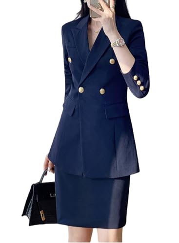 Womens Business Dress Suit Set 2 Piece Pencil Skirt Lady Work Suit Blazer Dress Set