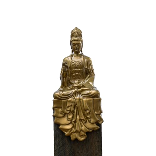 勢至菩薩 ミニ仏像 黄銅製 仏壇仏像 置物 (午年生まれ)十二支守り本尊 手作り(高さ6.7cm×巾2.9cm×奥行2.2cm)