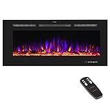 Benrocks Electric Fireplace Inserts, 42'' Fireplace Heater with Remote Control, Touch Screen, Timer,