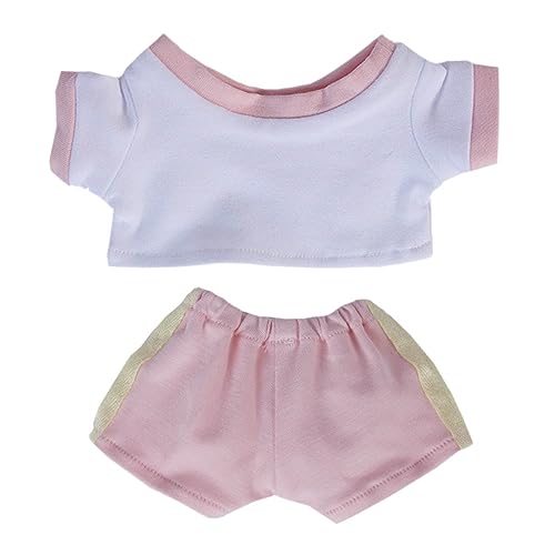 niannyyhouse 10cm 15cm 20cm ぬいぐるみ 服 スポーツウェア カラーブロッキング Tシャツ ズボン 着せ替え 綿人形 アクセサリー (a5, 20cm)