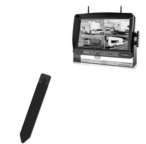 BoxWave Stylus Pouch Compatible with Voonoa Wireless RV Camera System (7 in) - Stylus PortaPouch, Stylus Holder Carrier Portable Self-Adhesive - Jet Black