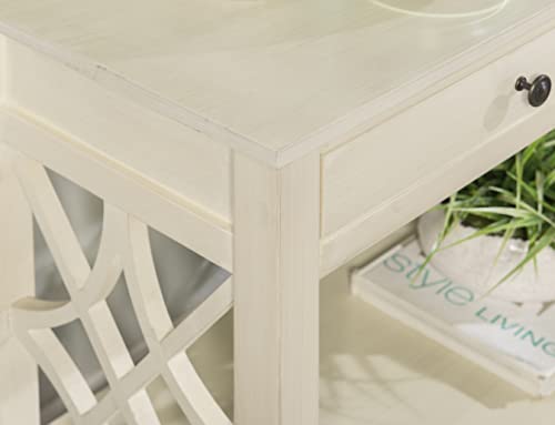 Linon Console Table, Antique White #TOP5