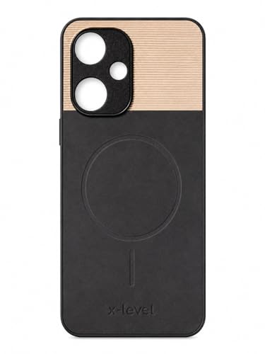 Image of Bintage Dual-Leather Mac Safe Design Phone Case| Soft Touch Finish | Full Camera Protectection Back Cover Compatible for Redmi 13c 5G / Poco M6 5G - White & Starry Black