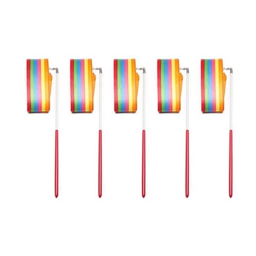 LUOXIAQIFEI Pack de 5 Cintas para Gimnasia rítmica Serpentina de Baile 2 Metros para niños, niñas, Danza, Gimnasia, Circo