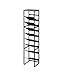 YAMAZAKI Tower 1492 - Portabottiglie a 8 piani con ripiano in legno, colore: nero, acciaio/legno/silicone, minimalista, 19,3 x 20 x 88,5 cm immagine