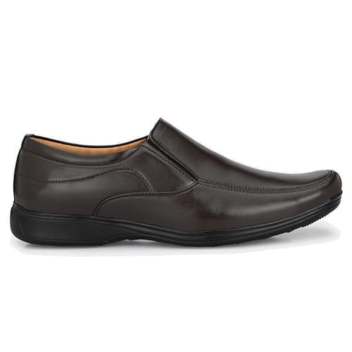 Image of Leatherkraft Stacked Heel Formal Slip-On Shoes