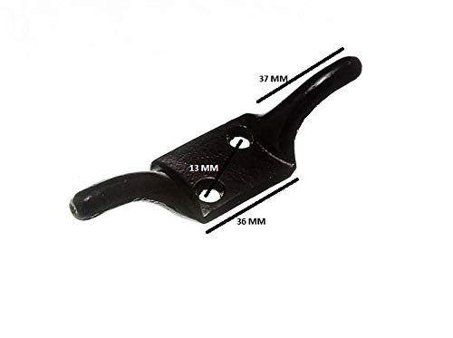 ONESTOPDIY.COM 2 X 4-Inch Black Japanned Trailer Cleat Hooks - Durable & Reliable, Metallic