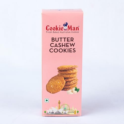 CookieMan Butter Cashew Cookies- 150g | Buttery Cookies Loaded with Crunchy Cashew Nuts | Perfect Biscuit for Tea-Time Snack | Freshly Baked & Made with Real Ingredients