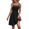 WIHOLL Dresses for Women 2025 Elegant Classy Cute Summer Dresses Casual Babydoll Womens Clothing Black L