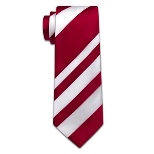 Image of YourTies Striped Ties for Men Classic Woven Silk Necktie with Handkerchief Cufflinks Set Formal Business Party Wedding