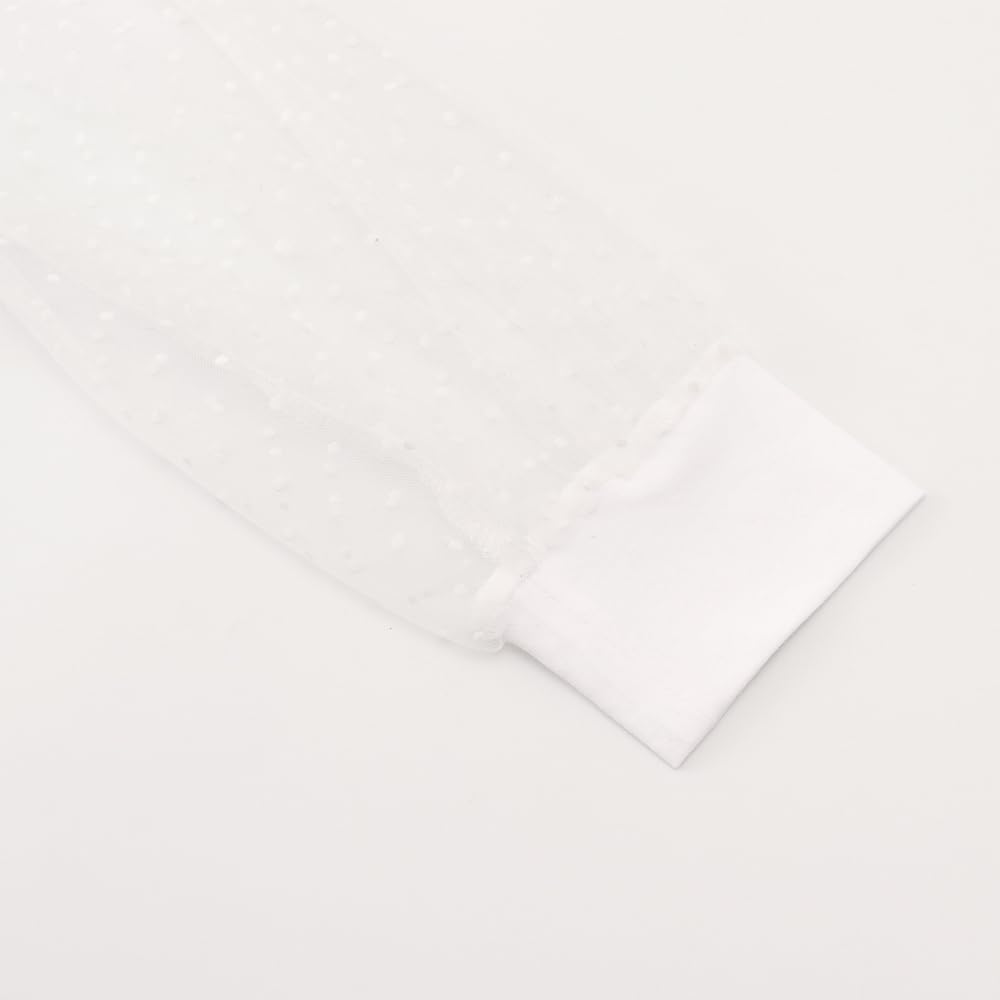 Noomelfish Girls Mesh Long Sleeve T-Shirts Kids Cute Sheer Dressy Tops Blouse(5-12 Years) - Image 2