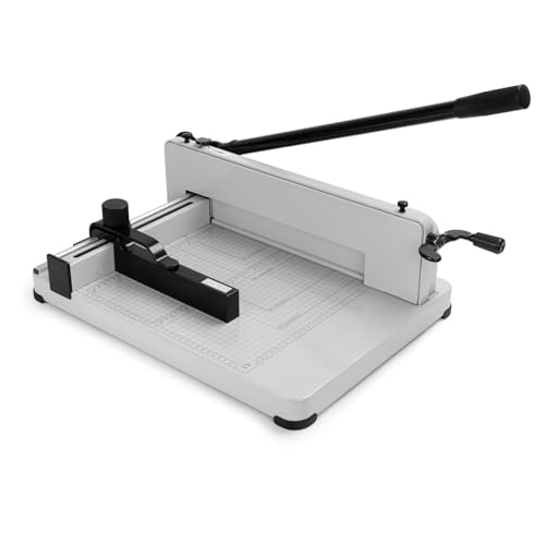 Guillotine Paper Cutter Heavy Duty 400 Sheet Capacity | Paper Cutter 12 Inch for A4 Paper with HSS Blade,Industrial Commercial Trimmer for Office,School,Print Shop,Safety Lock & Clear Grids