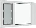 Liberty Pet Door Panel for Sash Windows | Durable Aluminum Frame with Closing Cover | Energy Efficient Safety Glass | White, Medium Flap, 24.5" - 26" Width