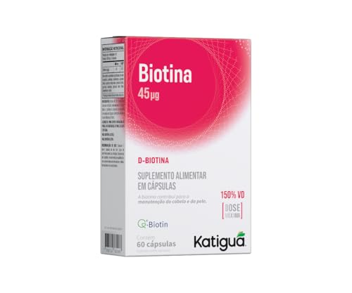 KATIGUÁ Biotina Dose Máxima Formação E Manutenção De Cabelos E Pele Sem Sabor Katiguá 60 Cápsulas Rígidas • 60 Doses Prata