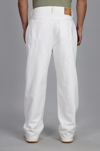 Image of INKD Men's Classic Relaxed Jeans - Mid-Rise | 100% Cotton | 5 Pocket Styling | Baggy Jeans for Man | Men's Bottomwear (Available in Plus Sizes)