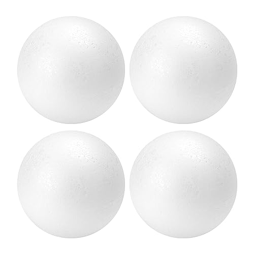 TFARC FOAM 4 Pack 4 Inch Foam Balls for Crafts Smooth Polystyrene Spheres for DIY Decorations School Modeling Party Decoration