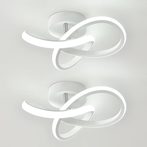 💡【Stile di design】: Lampada da soffitto a LED è moderna e semplice. La modellazione creativa del design circolare rende il panorama dell'illuminazione più artistico. Ampi scenari di utilizzo e comoda installazione.