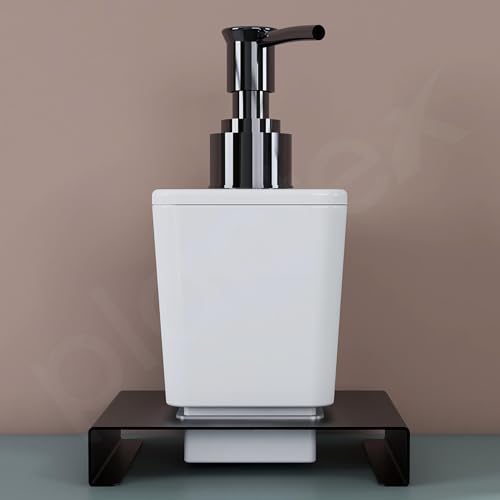 Image of Plantex Shampoo Dispenser /Stainless Steel and ABS Soap Dispenser for Bathroom /Hand Wash Dispenser /Bathroom Accessories - Table Top (Black & ABS)