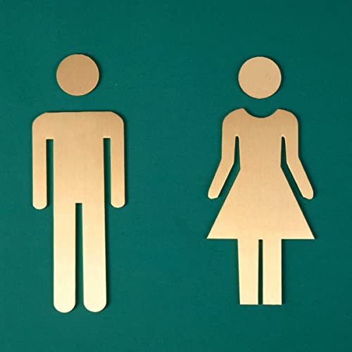 Messing-Toilettenschilder-Set for Badezimmer-Türdekoration