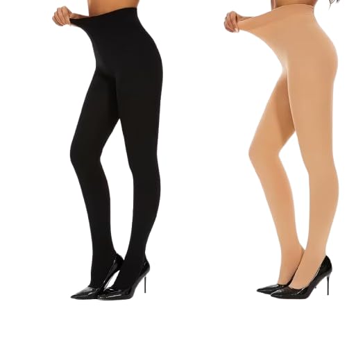 celary Women’s Nude Fleece Lined Leggings – Winter Warm Pantyhose Look, Thermal Tights, Soft & Stretchable Winter Stockings (Waist Size: 22 to 30 inch Free Size)-picture-17