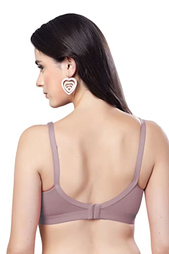 Image of SIMONI Cross Fit Polycotton Non-Wired Non-Padded Full Coverage Cups Bra, Comfortable Everyday T-Shirt Bra for Women and Girls