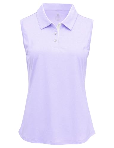 Image of BGOWATU Women's Golf Shirts Sleeveless Polo Shirts Collared 3 Buttons Tennis Tank Tops UV Protection Quick Dry