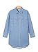 Sidefeel Women's Collared Denim Dress Casual Long Sleeve Button Down Jean Shirt Dresses with Pockets Iceland Blue Medium