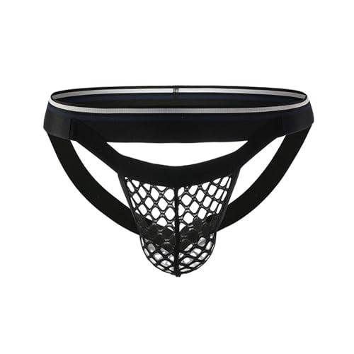 Fishnet Thongs for Men Hollow Out Jockstrap Underwear Mens Sheer Mesh Jockstraps Sexy See Through Briefs2