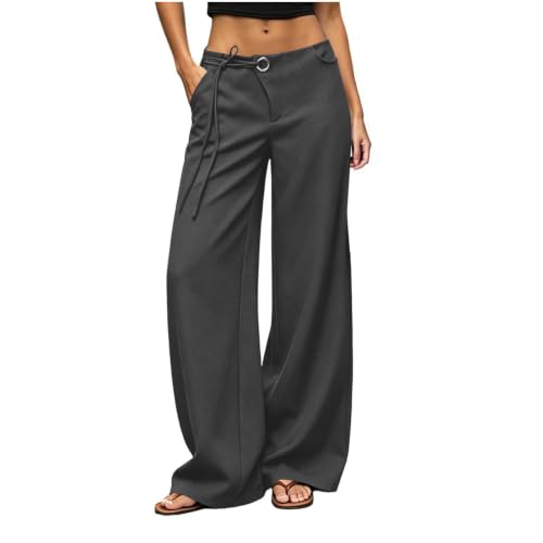 Pantalon large en lin de qualité supérieure avec poches chic