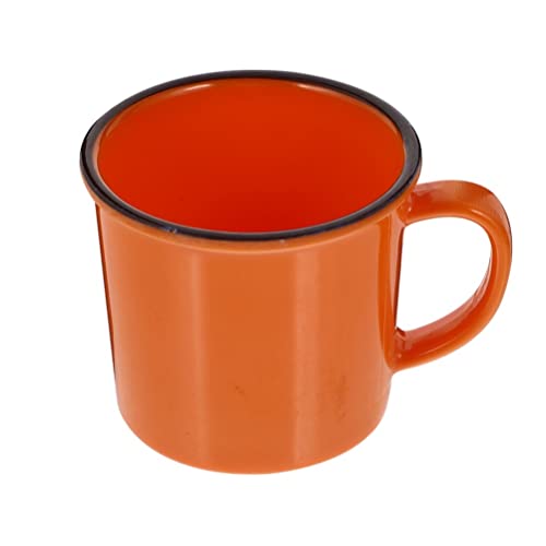 Exceart Office Mug 2Pcs Enamel Camping Mug Enamel Coffee Mugs Steel Vintage Coffee Mug For Indoor And Outdoor Activities Fishing Hiking Orange Vintage Tea Cups #TOP23