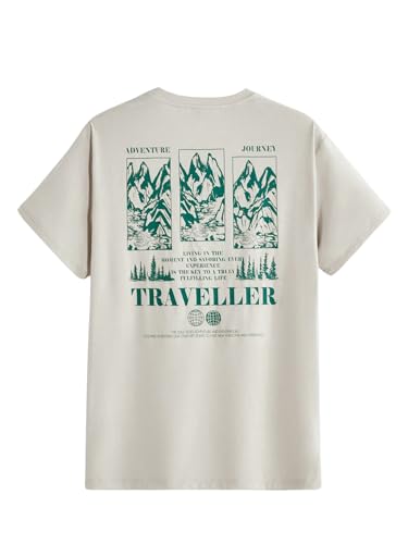 SweatyRocks Men's Graphic T Shirt Crewneck Short Sleeve Loose Casual Tee Tops