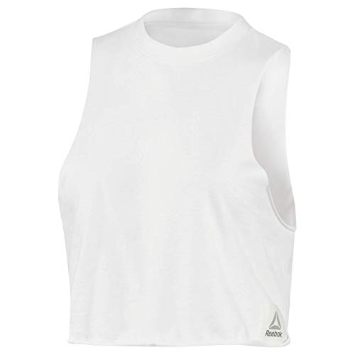 Crop Tank Top Reebok Women's Workout Ready blanc : débardeur sport respirant haut performance