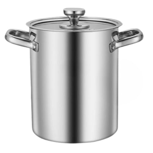 Quirixパスタ鍋、スープ鍋、フライヤー、大容量、蓋付き、IH対応、軽量、深型ダブルハンドル、ステンレス、寸鍋、多種調理、そば、うどん、麺に適したフィルター、多機能、こぼれ防止 (5層複合底,フライヤー(フィルターなし))