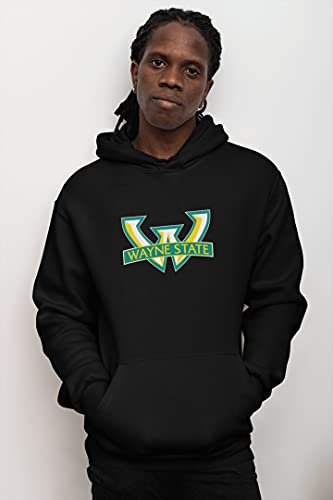 CreateMyTee | Wayne State University W Logo Hooded Sweatshirt3