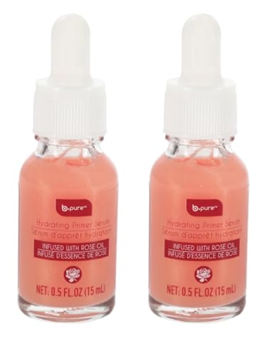 B.pure Hydrating Primer Serum with Rose Oil, 0.5 fl oz, Set of 2