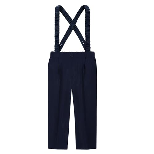 Boys Formal Dress Pants School Performance Clothes Casual Elastic Suspender Pant Gentleman Wedding Ring Bearer Outfits