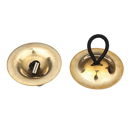 Andoer AGJ2116194705426CX 2Pcs Finger Cymbals Belly Dancing Gold Musical Instrument thumb #2
