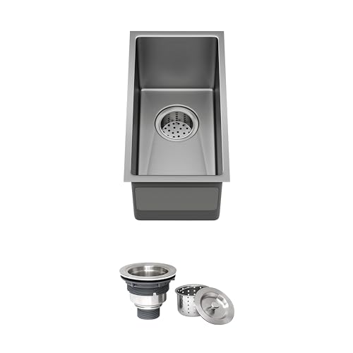 BarWorkstation Sink - 10 x 17 Inch, 304 Stainless Steel Undermount Single Bowl