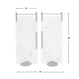 Firstime co eastman farmhouse barn door wall sconce 2 piece set american crafted aged white 10 x 675 x 24  urban country home decor