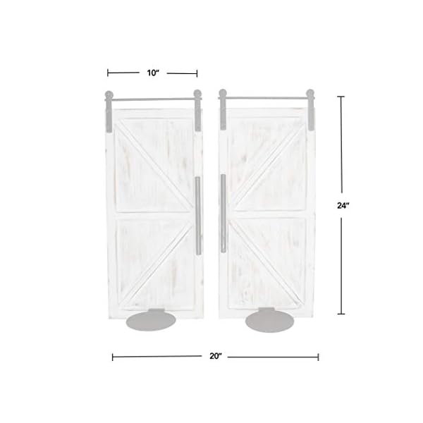 Firstime co eastman farmhouse barn door wall sconce 2 piece set american crafted aged white 10 x 675 x 24  urban country home decor