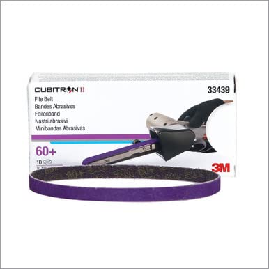 3M Cubitron II File Belt, 33439, 60 Grit, 3/8 in x 13 in, Pack of 10