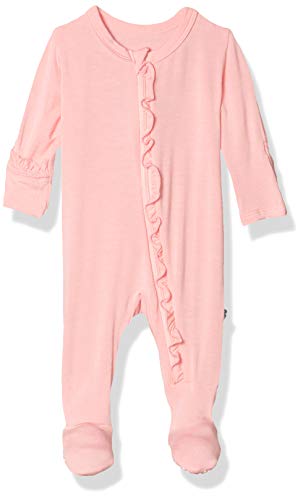 Kickee Pants Solid Layette Classic Ruffle Footie with Zipper (Lotus - 3-6 Months)