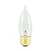 Bulbrite 488025 25 Watt 120 Volt CA10 Standard Base Chandelier Flame Tip Decorative Light Bulb - Clear
