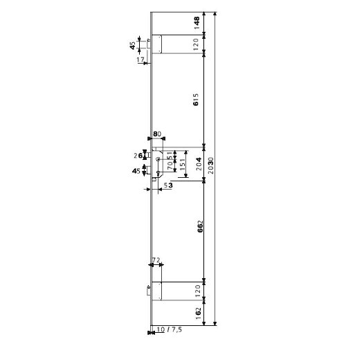 Tesa Assa Abloy Cerradura de seguridad multipunto TLPN3 de 3 puntos de cierre, cilindro T60 de 60mm, cerradero corto, acabado acero esmaltado